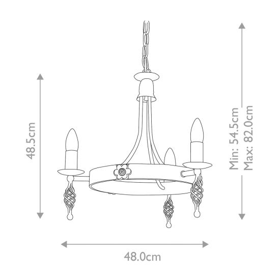 Żyrandol Belfry – 3 źródła światła BY3-BLACK Elstead Lighting