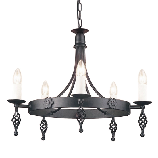 kinkiecik.pl Żyrandol Belfry – 5 źródeł światła BY5-BLACK Elstead Lighting
