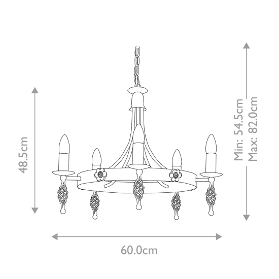 Żyrandol Belfry – 5 źródeł światła BY5-BLACK Elstead Lighting