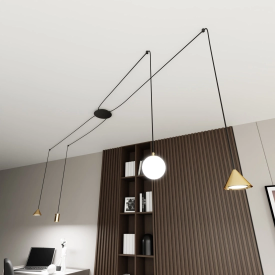 Lampa wisząca FUJI 4 GOLD 1350/4 EMIBIG Lighting