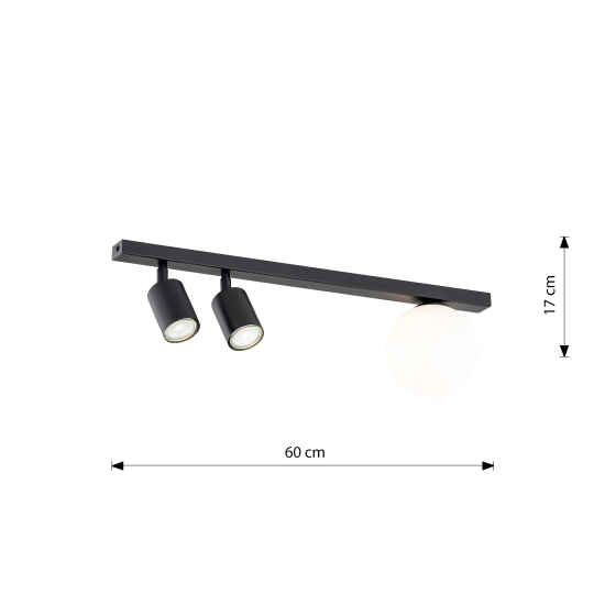 Lampa sufitowa BASTER 3 BLACK 1314/3 EMIBIG Lighting