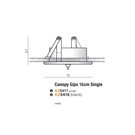 CANOPY GIPS 15cm SINGLE AZ5418 AZZARDO