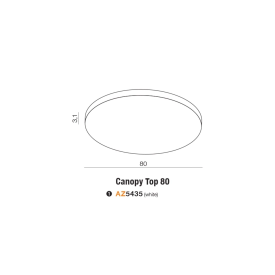 CANOPY TOP 80cm WH AZ5435 AZZARDO