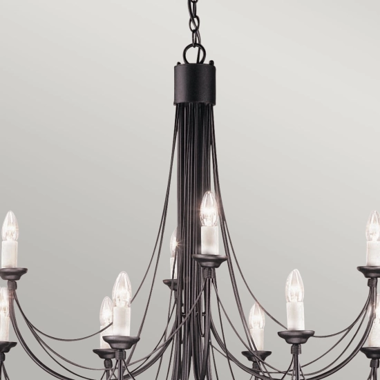 Żyrandol Carisbrooke – 12 źródeł światła CB12-BLACK Elstead Lighting