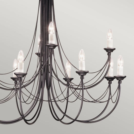 Żyrandol Carisbrooke – 12 źródeł światła CB12-BLACK Elstead Lighting