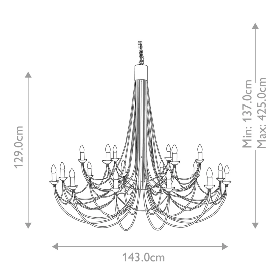 Żyrandol Carisbrooke – 18 źródeł światła CB18-BLACK Elstead Lighting