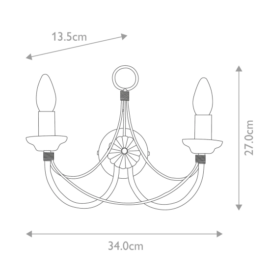 Kinkiet Carisbrooke – 2 źródła światła CB2-BLACK Elstead Lighting