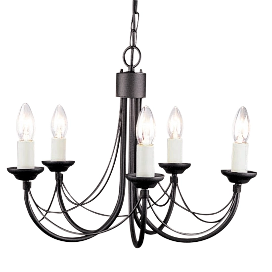 Żyrandol Carisbrooke – 5 źródeł światła CB5-BLACK Elstead Lighting