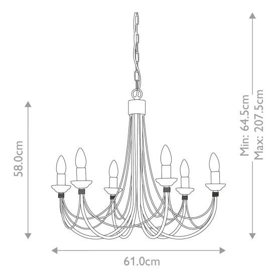 Żyrandol Carisbrooke – 6 źródeł światła CB6-BLACK Elstead Lighting
