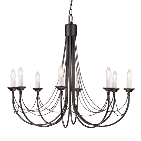 Żyrandol Carisbrooke – 8 źródeł światła CB8-BLACK Elstead Lighting