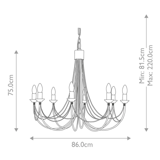 Żyrandol Carisbrooke – 8 źródeł światła CB8-BLACK Elstead Lighting