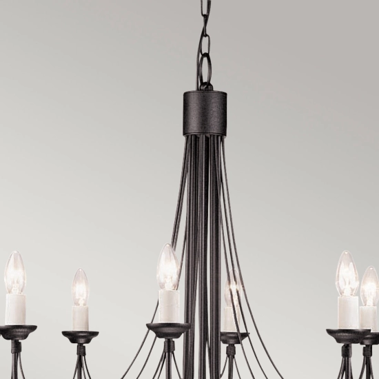 Żyrandol Carisbrooke – 8 źródeł światła CB8-BLACK Elstead Lighting