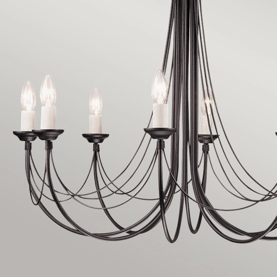 Żyrandol Carisbrooke – 8 źródeł światła CB8-BLACK Elstead Lighting