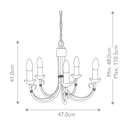 Żyrandol Chartwell – 5 źródeł światła CH5-BLACK Elstead Lighting