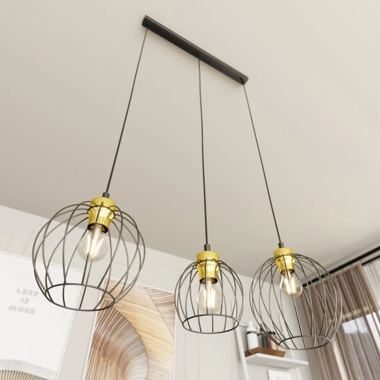 Lampa wisząca NANDO 3 BL GOLD 1368/3 EMIBIG Lighting