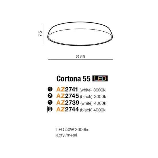 Plafon Cortona 55 4000K (white) AZ2739 AZZARDO