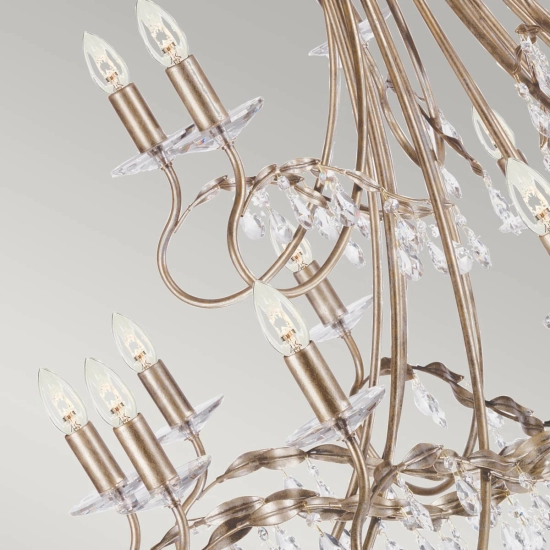 Żyrandol Christina – 18 źródeł światła CRT18-SIL-GOLD Elstead Lighting