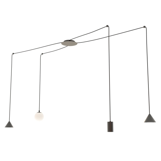 Lampa wisząca FUJI 4 BLACK 1349/4 EMIBIG Lighting - zdjęcie produktu