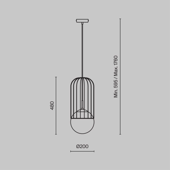 Lampa wisząca Telford P363PL-01G Maytoni - zdjęcie dodatkowe 7