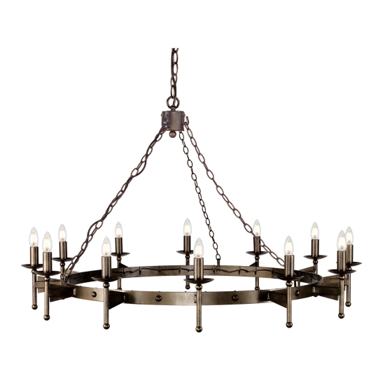 Żyrandol Cromwell – 12 źródeł światła CW12-OLD-BRZ Elstead Lighting