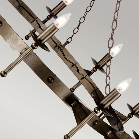 Żyrandol Cromwell – 12 źródeł światła CW12-OLD-BRZ Elstead Lighting