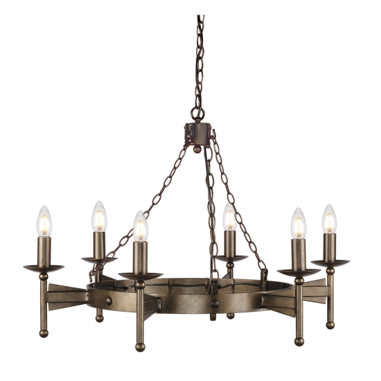 Żyrandol Cromwell – 6 źródeł światła CW6-OLD-BRZ Elstead Lighting