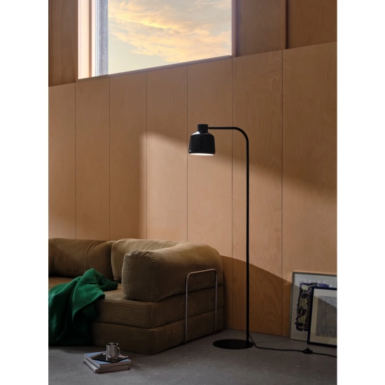 Czarna lampa podłogowa LOUELLA – z regulowanym kloszem 2612134003 Nordlux