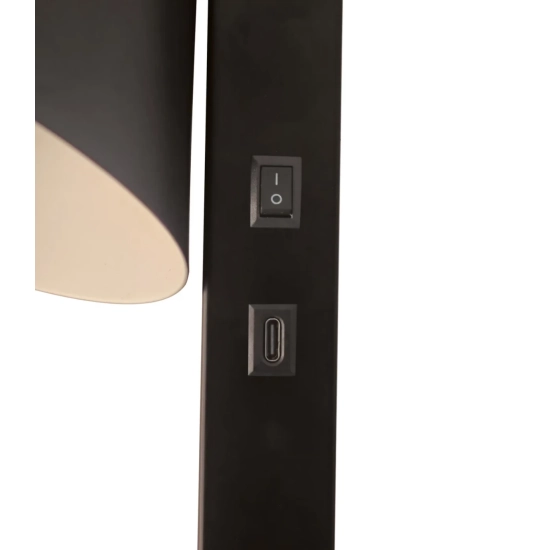 Czarna lampa ścienna Wilmer port USB-C 2512281003 Nordlux