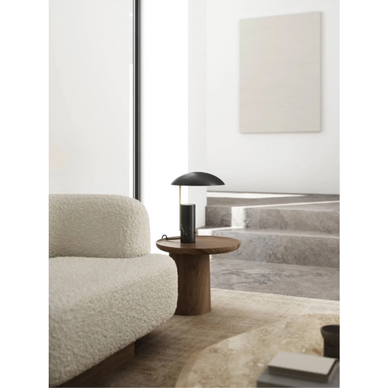 kinkiecik.pl Czarna lampa stołowa Mademoiselle DFTP Nordlux - marmurowa podstawa 2220405003