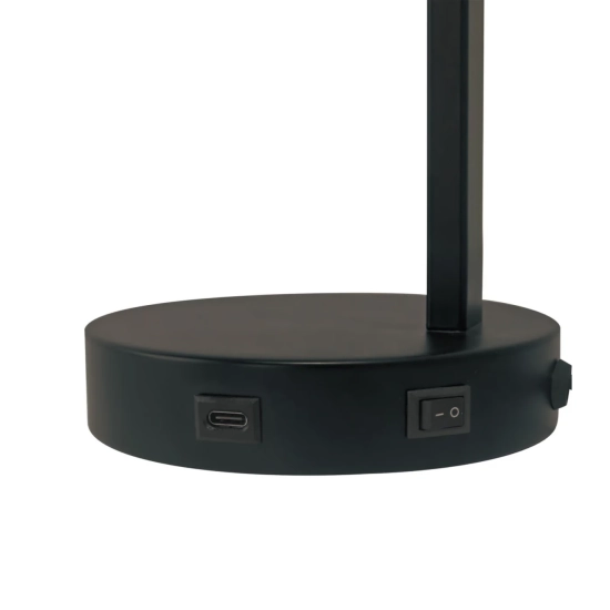 Czarna lampa stołowa Wilmer port USB-C 2512305003 Nordlux