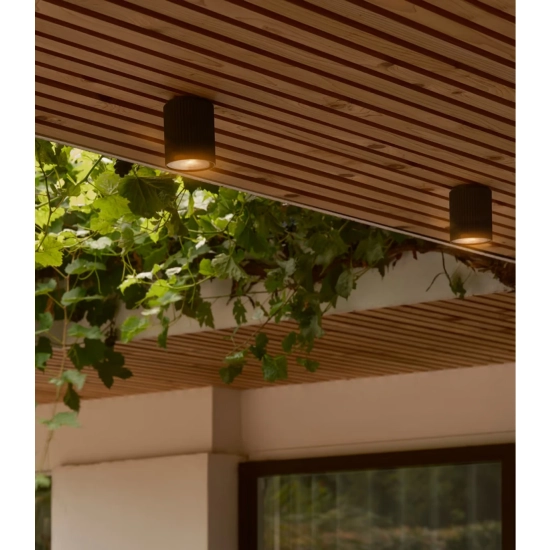 Czarna lampa sufitowa Kyklop Ripple IP54 2518316003 Nordlux