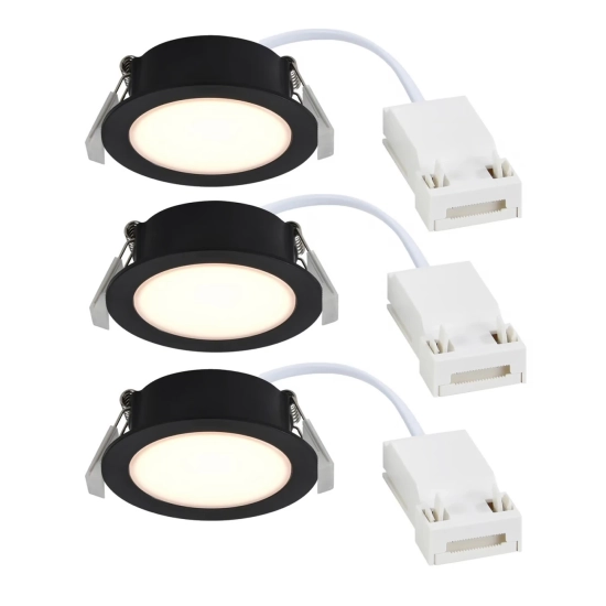 Zestaw 3x Czarne spoty sufitowe Olea 3 Nordlux, 3x4.4W LED, IP65 2510400103 Nordlux