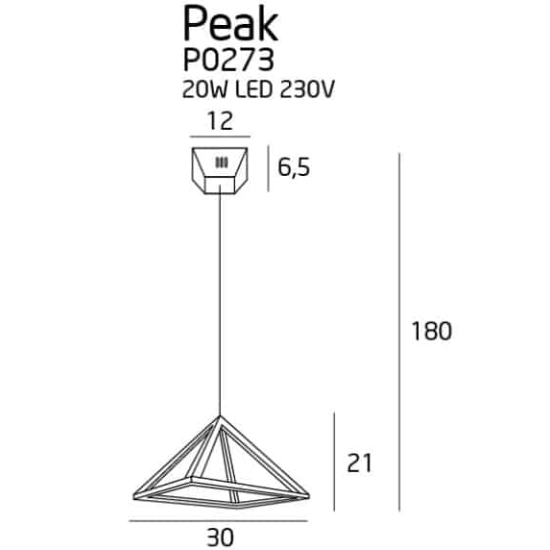 Peak S Chrome lampa wisząca P0273 MaxLight