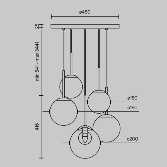 Lampa wisząca Basic form MOD521PL-05G Maytoni - zdjęcie dodatkowe 5