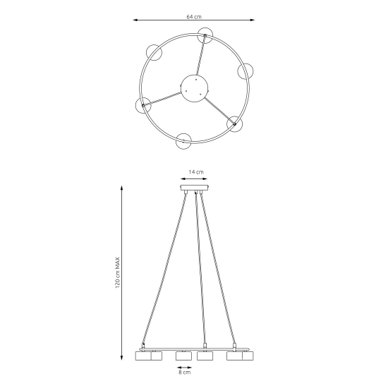 Lampa wisząca STARLIT 6 BL 1372/6 EMIBIG Lighting