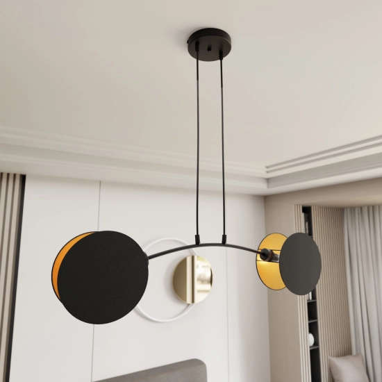 Lampa wisząca MOTIF 2 BLACK/GOLD 1325/2 EMIBIG Lighting