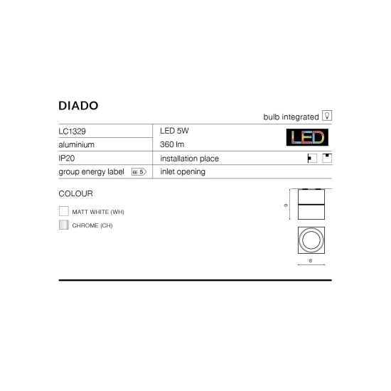 Plafon DIADO white AZ1454 AZZARDO