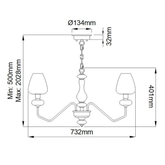 Żyrandol Armand – 5 źródeł światła – Stary mosiądz DL-ARMAND5-AB Elstead Lighting
