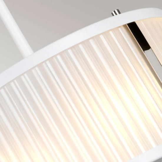 Lampa wisząca Corona – 2 źródła światła – Satynowa biel/ Polerowany nikiel DL-CORONA-2P-WPN Elstead Lighting