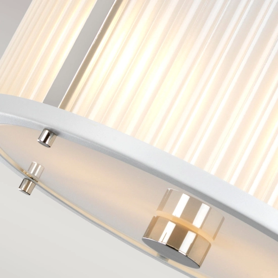 Lampa wisząca Corona – 2 źródła światła – Satynowa biel/ Polerowany nikiel DL-CORONA-2P-WPN Elstead Lighting