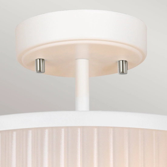 Lampa wisząca Corona – 2 źródła światła – Satynowa biel/ Polerowany nikiel DL-CORONA-2P-WPN Elstead Lighting