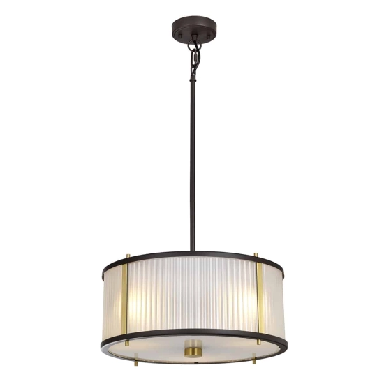 kinkiecik.pl Lampa wisząca Corona – 3 źródła światła – Stary brąz/ Stary mosiądz DL-CORONA-3P-BAB Elstead Lightnig