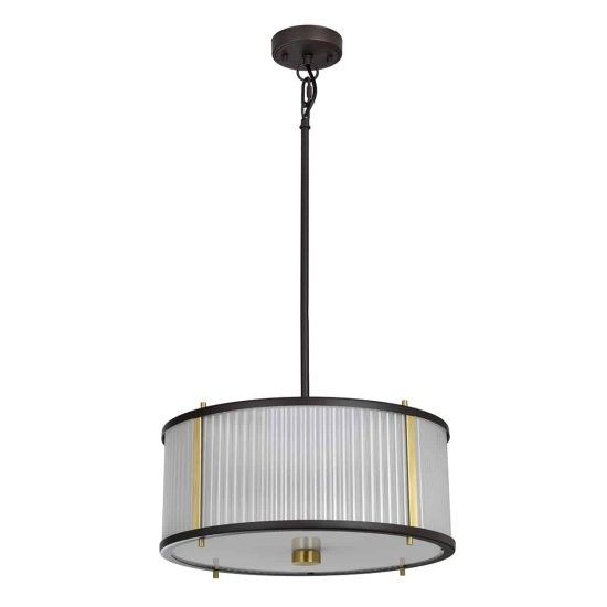 kinkiecik.pl Lampa wisząca Corona – 3 źródła światła – Stary brąz/ Stary mosiądz DL-CORONA-3P-BAB Elstead Lightnig