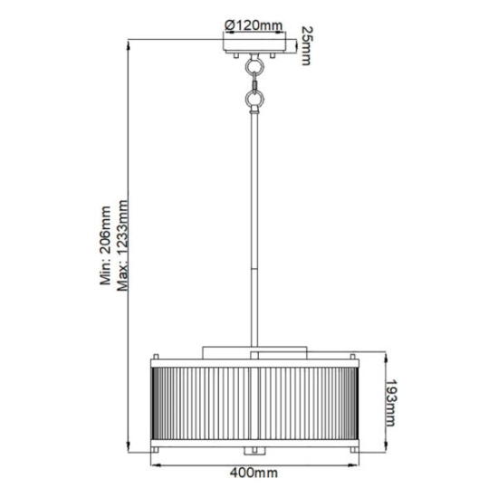 Lampa wisząca Corona – 3 źródła światła – Satynowa biel/ Polerowany nikiel DL-CORONA-3P-WPN Elstead Lighting