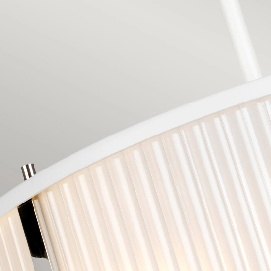 Lampa wisząca Corona – 3 źródła światła – Satynowa biel/ Polerowany nikiel DL-CORONA-3P-WPN Elstead Lighting
