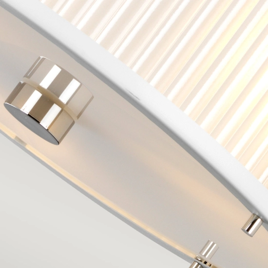 Lampa wisząca Corona – 3 źródła światła – Satynowa biel/ Polerowany nikiel DL-CORONA-3P-WPN Elstead Lighting