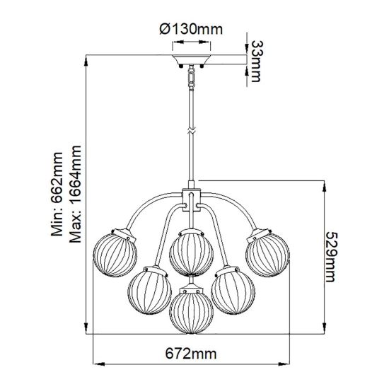 Lampa wisząca Cosmos – 9 źródeł światła DL-COSMOS9 Elstead Lighting
