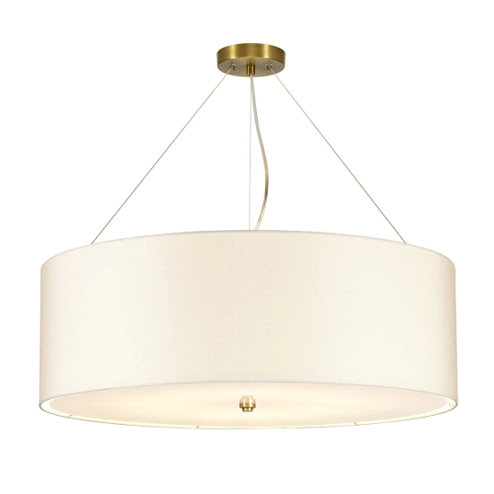 Lampa wisząca 76 cm Pearce – 7 źródeł światła – Postarzany mosiądz DL-PEARCE30-7LT-IV-AB Elstead Lighting