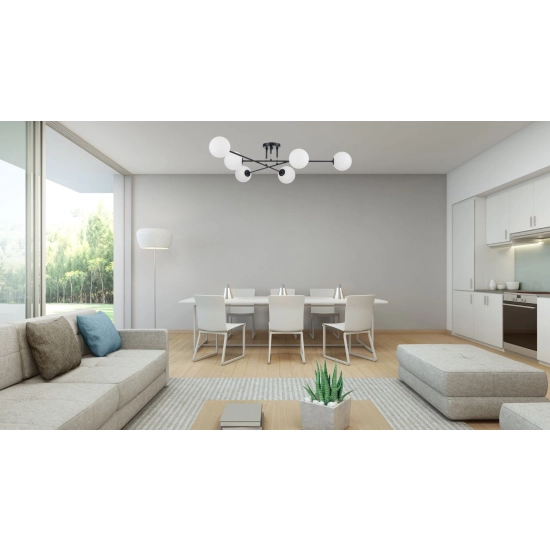 Lampa sufitowa czarna DORADO 6 LP-002/6C BK LIGHT PRESTIGE