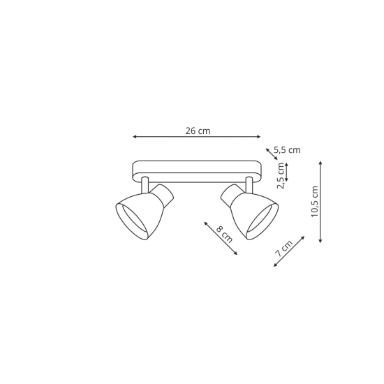 Dravo 2 spot biały 2xGU10 LP-9523/2WS WH Light Prestige